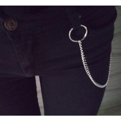 Fashion Men Jean Wallet Chain Punk Hip Hop Silver Skull Waist Belt Chain Jewelry Keychain Trousers Chain