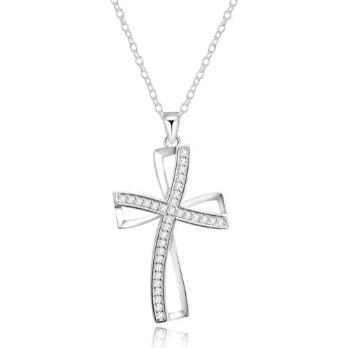 New List charm wedding lady nice color silver jewelry fashion charm elegant women classic high quality Crosses necklace LN001