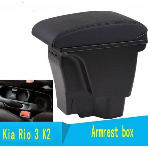 For Kia Rio 3 K2 armrest box USB Charging interface heighten central Store content box cup holder ashtray accessories