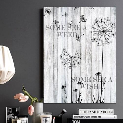 Retro Art Motivation Poster Flower Dandelion Picture Wall Art Canvas Painting Printed Home Decor Student Gift