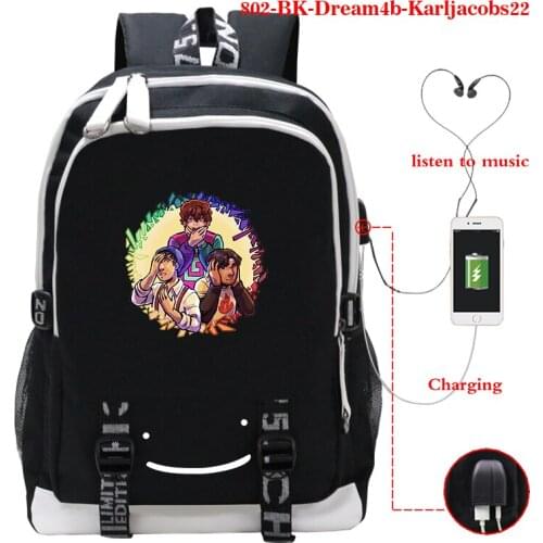 USB Charging New Boys Girls Backpack Dream Team Printed Teenager Cosplay Sports Daypack Cavans Bag Travel Bags School Laptop Bag