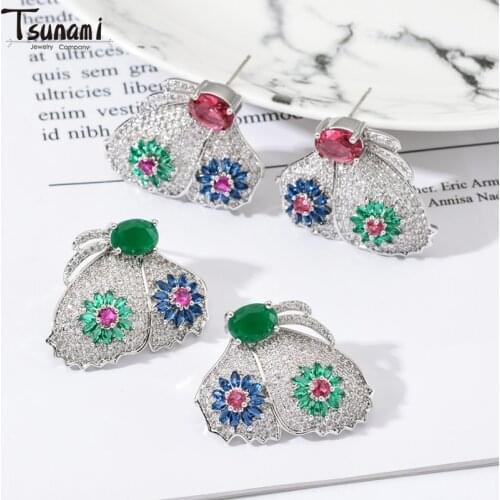 New Arrival Ins Fashion Trend Style Earrings Bling Zircon Stone Stud Earrings For Women Popular Wedding Earring Jewelry Gifts