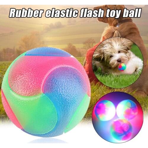 LED Light up Dog Balls Flashing Elastic Ball LED Molar Ball Glowing Ball Pet Color Light Ball Interactive Toys can CSV