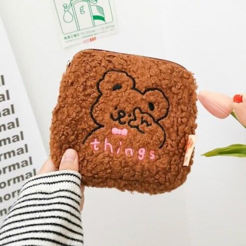 Cute cartoon ladies sanitary napkin bag coin purse Japanese embroidery sanitary napkin storage bag handbag
