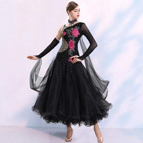 Fairy Ballroom Dance Dress For Women Performance Stage Costume Rhinestone Designer Cothes Waltz Dance Wear Tango Dresses JL1810