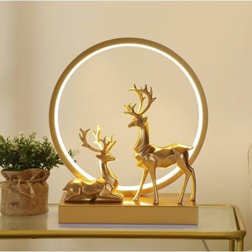 One Piece Resin Statue Home Decoration Living Room Decor Deer Model Abstract Sculpture Feng Shui Office Desk Decor Accessories