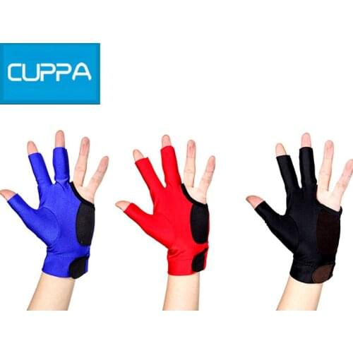 High Quality Cuppa Three Fingers Billiard Gloves Snooker Glove Red/Blue/Black Billiard Accessories China