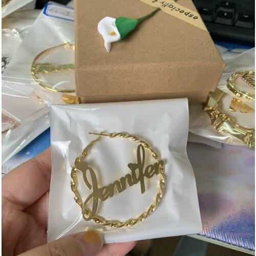 Earrings Custom Stainless steel Custom Name Earrings Fashion Charming Earrings Name Earring Style Custom Earrings