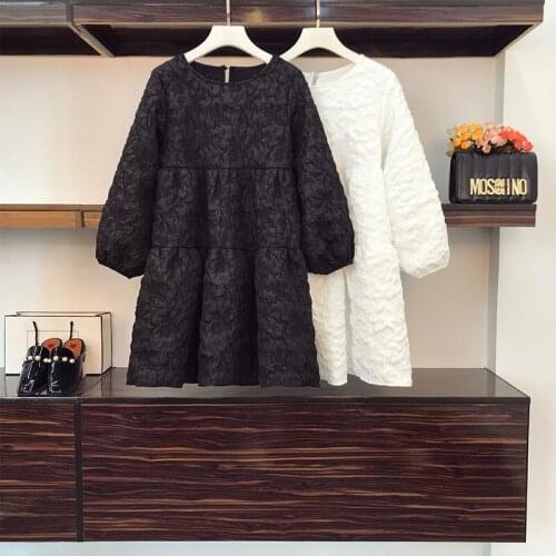 Large size ladies' spring 2021 new fat sister mm loose show thin covering his temperament dress minus age short s