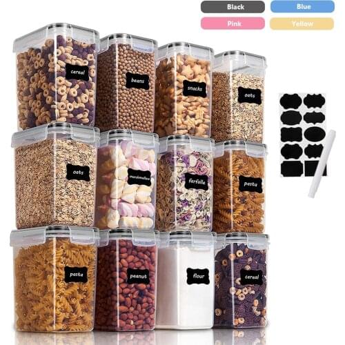 1.6L Cereals Spices Jars Airtight Food Storage Containers with Lids Plastic Transparent Organizer Box Kitchen Storage Dispensers