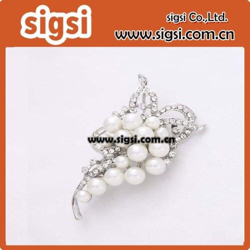 100pcs 45mmRhinestone Pearl Brooch Wedding Bridal Bouquet Broaches Wedding Brooches