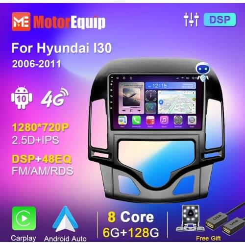 128G Android 10 Multimedia DVD Player For Hyundai I30 2006-2011 Autoradio Car Radio 2 Din IPS Touch Screen DSP Smart System 4G
