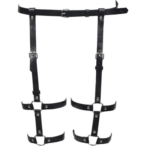 2021 metal Leather Garters Harness Belts Women Waist adjustable Leg Bondage Bdsm Fetish Sexy Lingerie Thigh Harness Accessories