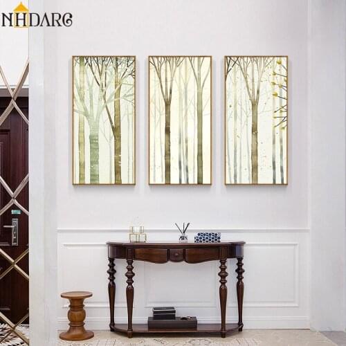 3 Panels Group of Trees Landscape, Posters and Prints Wall Art Canvas Paintings Pictures for Living Room Home Decor Decoration