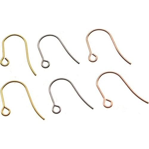 50Pcs 13x18mm Hypoallergenic Stainless Steel Earrings Hooks Clasps Jewelry Findings Earring Wires For Jewelry Making Supplies