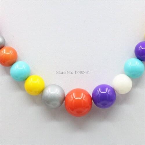 6-14mm Ornaments Gray Glass Lucky Beads Stones Necklace Chain Women Girls Hallowmas Gifts Jewelry Making