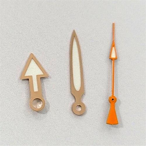 For NH35/NH36/4R36 Automatic Movement Watch Pointer Rose Gold White Hands Orange Second Hand Spare Parts