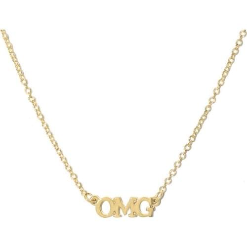 European And American Popular Simple Act The Role Of English Letters OMG Necklace Female Oh MY GOD Creativity