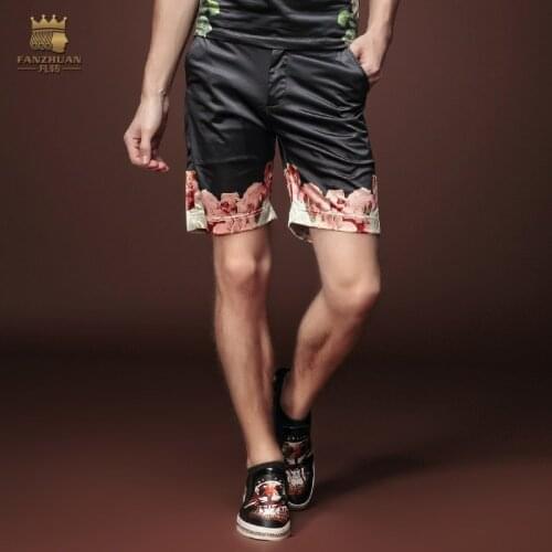 FanZhuan free shipping 2015 black men loose printed shorts summer mens male fashion casual fancy shorts trousers 15938 promotio