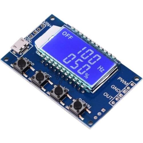 Signal Generator Full Function PWM Pulse Frequency Duty Cycle Adjustable Module LCD Display 1Hz-150Khz 3.5V-12V PWM Board Module Square Wave Rectangular Wave Signal Generator