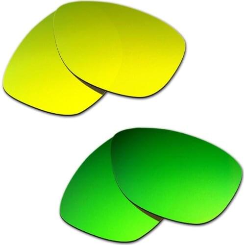 HKUCO For Jupiter Sunglasses Replacement Polarized Lenses 2 Pairs Gold&Green