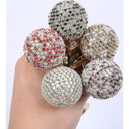 Crystal Rhinestone Ball Leather Strap Key Ring Keychain FashionCharm Car Pendant