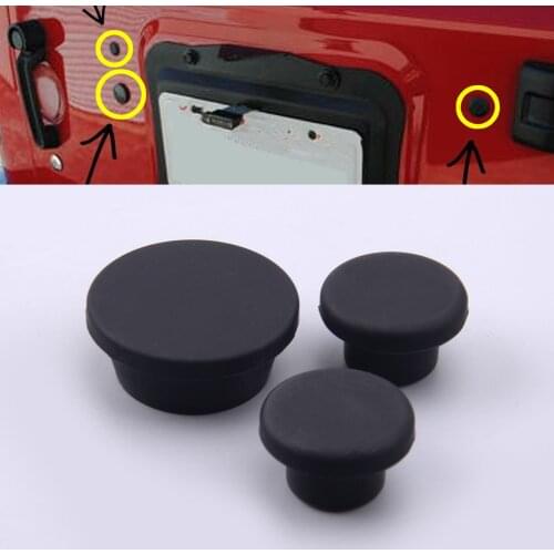 3Pcs Tailgate Plug Set Spare Tire Carrier Delete Fit For Jeep Wrangler JK 2007 2008 2009 2010 2011 2012 2013 2014 2015 2016 2017