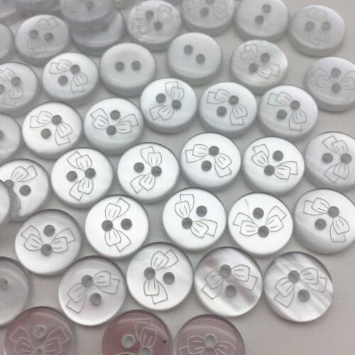 400pcs Clear Pearl 11mm Round Resin Bows Buttons Sewing 2 Holes Shirt Dress Button Embellishments For Scrapbooking Cardmaking