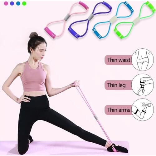 Latex Exercise Pull Rope 8 Shape Men/Women Yoga Draw Rope Fitness PilatesResistance Band