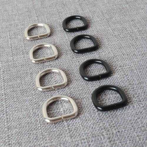 20pcs12mm Webbing Metal D Ring Semi Circle Buckle For Small Dog Cat Collar Bag Straps Belt Loop Clasp Hat Sewing DIY Accessories