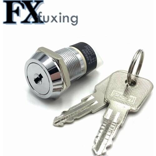 1pcs 19mm Metal 4Pin ON-OFF 2Position DPST A Series Electronic Lock Key Switch 1801 2ON 2OFF Power switch 4A125VAC 2A250VAC HOT