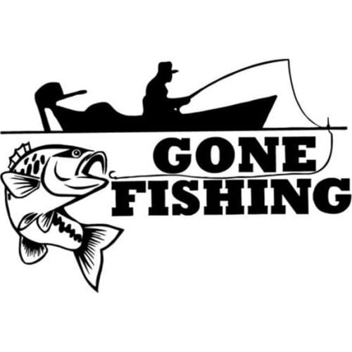 16.6cm*10.4cm Gone Fishing Fashion Stickers Decor Decal Car-Styling Cartoon