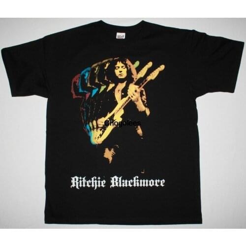 Ritchie Blackmore Solo Rainbow Deep Purple Rock'n'roll Dio Fashion Summer Cotton Mens Black T Shirt