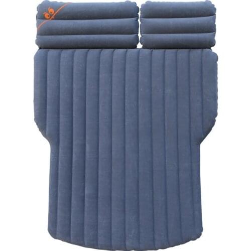 H1-175 Car Air Mattress 6/4 Points Flocking Car Inflatable Bed Self-driving Car Sleep Car Supplies SUV Rear Seat Air Bed