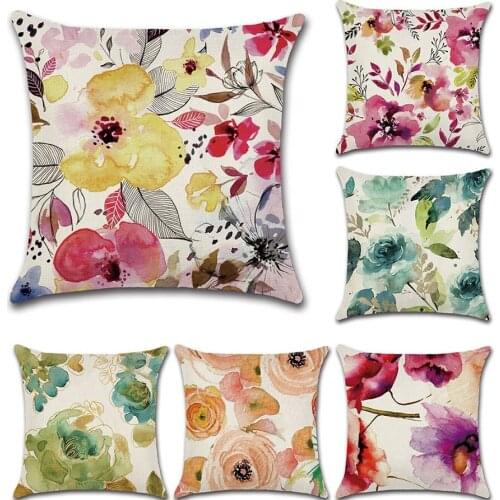 Tropical Flower Cushion Cover 45*45cm Tropical Green Leaves Pillow cover Decorative Pillows for Sofa Throw Pillowcase Home Decor