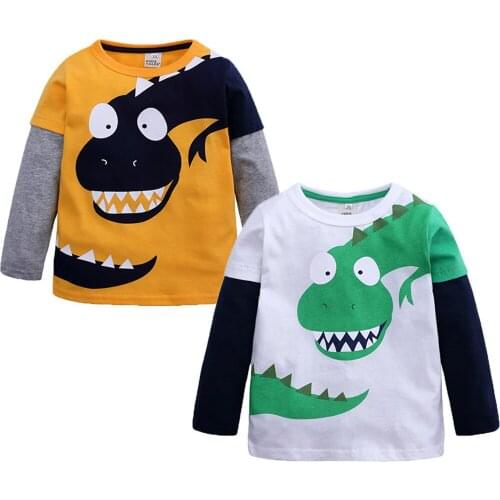 New Design Dinosaur Boy Tees Cotton Kids Pullover Cute Newborn Toddlers Fashion Infant Pullover Baby Outwear Children Outfits