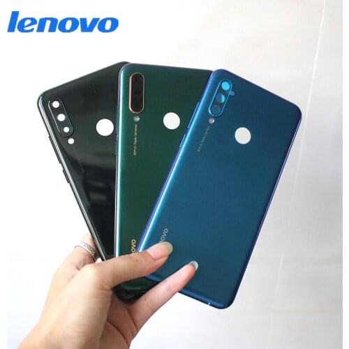 Original Back Cover For Lenovo Z6 Youth Z6 Lite L38111 Battery Cover Rear Door Housing Case With Camera Lens + Logo Black Green