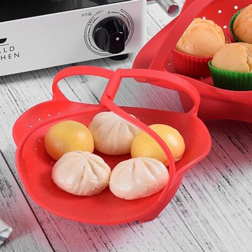 Folding Steamer Silicone Steamer Tray Fruit Basket Kitchen Living Room Utensils Decoration Silicone Steam Basket