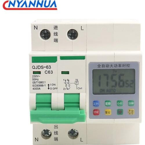 Fully Automatic High-Power Time-Controlled Switch Timing Controller Microcomputer Time-Controlled 220V 2P 32A 63A