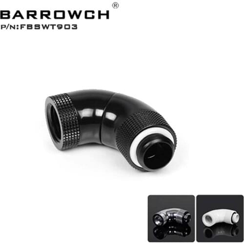 Barrowch FBSWT903 Rotary Fittings,90 degree Snake 3-way Adapter,water cooler heatsink gadget
