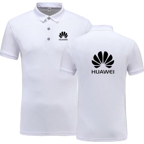 2021 New Summer Short-sleeve Polo Homme High Quality Cotton Fashion Huawei logo Print Polo Shirt Casual Business Camisa Polo