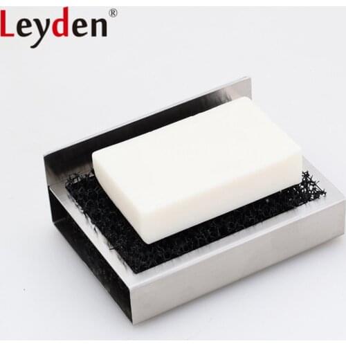 Leyden Premium Stainless Steel Brush Finish 3M Self Adhesive Soap Saver Kitchen Toilet Soap Dish Rack Holder Bathroom Accessory