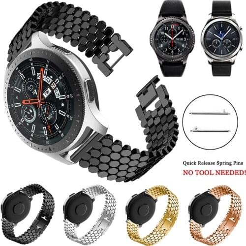 For Samsung galaxy watch 46mm Gear S3 Frontier & Classic Stainless Steel Replacement Watch Band Bracelet Strap 22mm Watchband