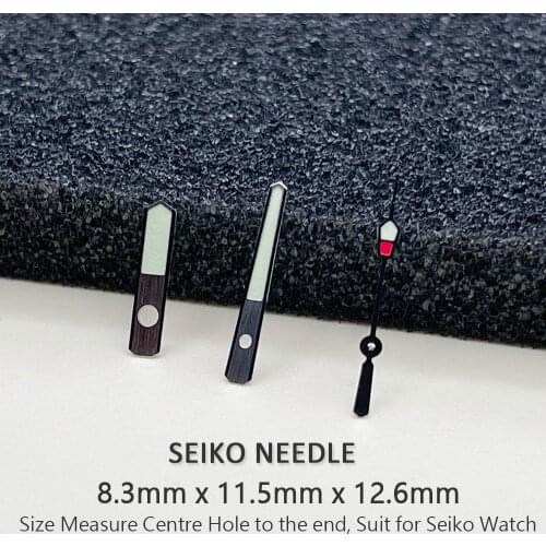 Top Seiko Watch Hands Set Stainless Steel Silver Needle SLC Luminous Pointer Fit for NH35 NH36 Movement 8.3mmx11.5mmx12.6mm
