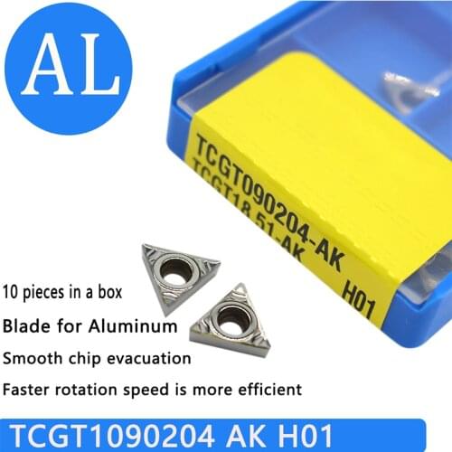 TCGT090204 AK H01 Cemented Carbide Aluminum Internal Turning Tool Milling Insert CNC Lathe Tool Inserts Aluminum Processing