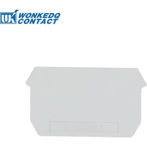 D-UDK4 1Pc End Cover For UDK4 UK Terminal Block Din Rail Screw Wire Connector Accessories D-UDK 4 End Barrier Plate Separation