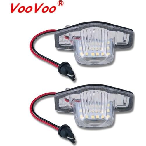 VooVoo 2Pcs 18 Led License Plate Light Number Plate Lamp 12V for Honda Fit jazz Odyssey Stream Insight CRV FRV HR-V Error Free
