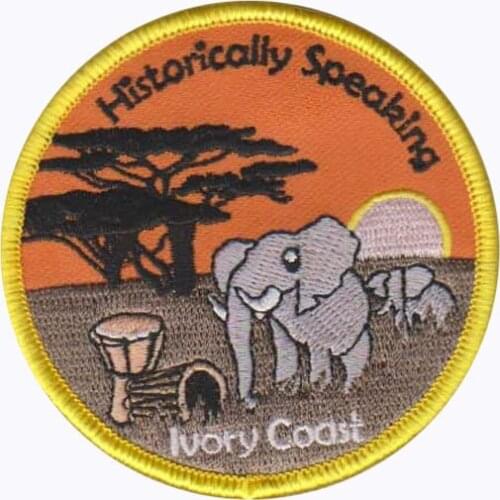 Embroidered Patch with Ivory Coast logo Embroidered Garment Labels PVC Backing Customized Designs are Accept Custome & MOQ50pcs