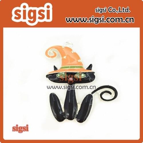 Vivid cat model crystal rhinestone pendant for kids