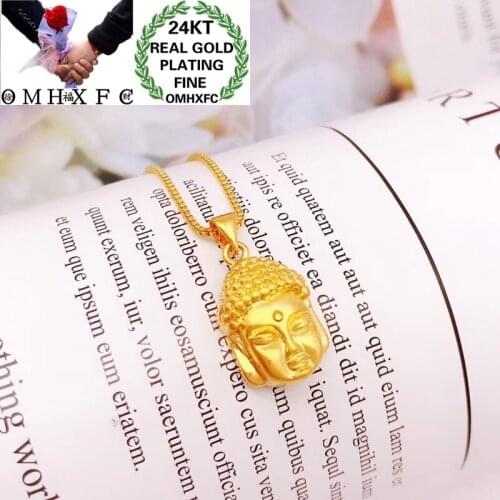 OMHXFC Jewelry Wholesale YM319 European Fashion Fine Woman Girl Party Birthday Wedding Gift The Buddha 24KT Gold Pendant Charm